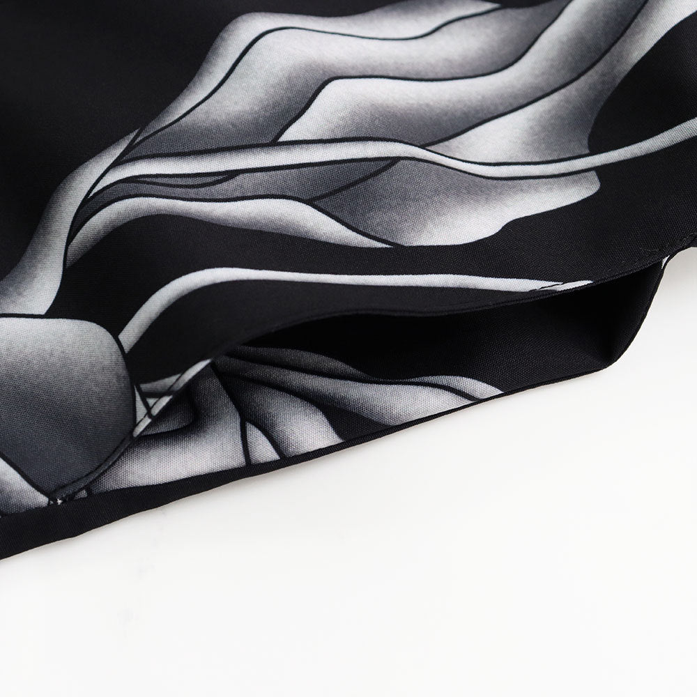 Chic Printed Puff Sleeve Ruffle Casual Women's Long Dress 13