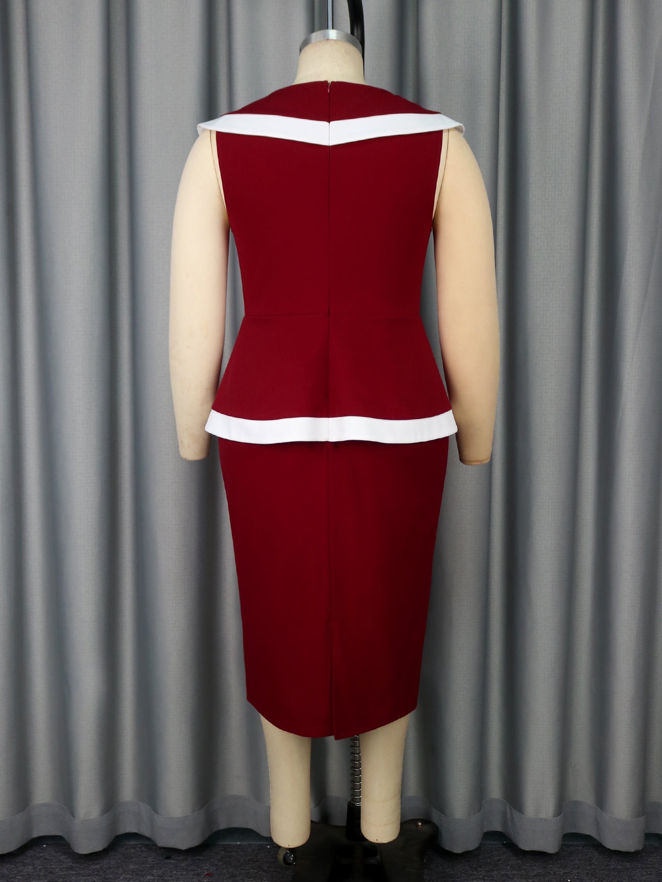 Turndown Collar Contrast Color Elegant Formal & Cocktail Party Dresses 4