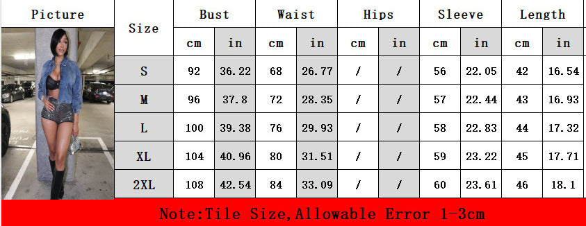 Autumn Winter Women's Fashion Street Wash Long Sleeve Drawstring Denim Jacket 6