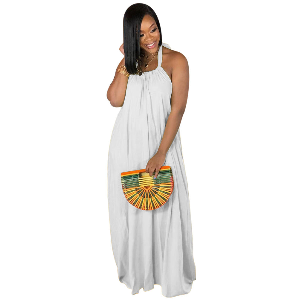 Women Suspender Sleeveless Loose Bohemian Solid Summer Dress 10