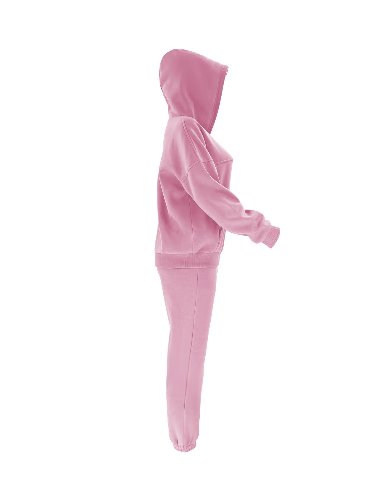 Women Solid Hoodies and Pant Casual Two-piece Set 31