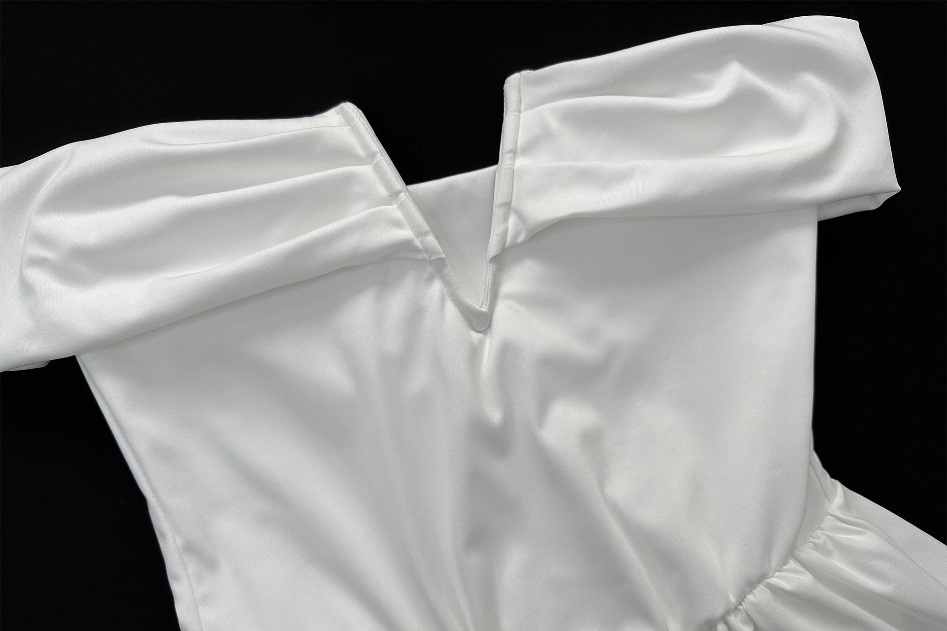 Women Summer Off Shoulder V Neck Pleated Raglan Sleeve Sexy Backless Dress 10