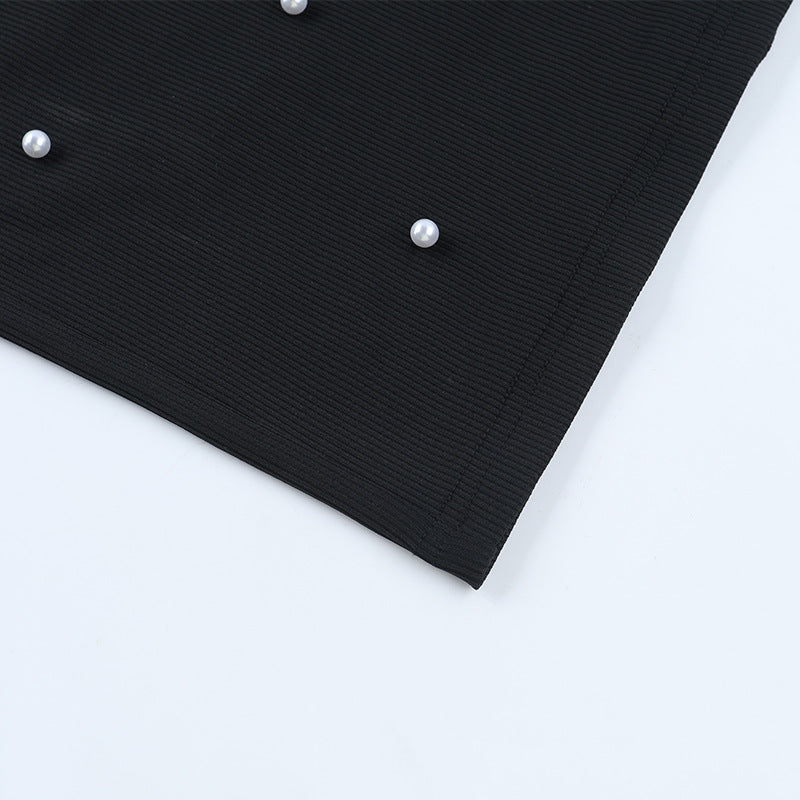 Beaded Off-Shoulder Dress Autumn Chic Slim Evening Gown 10