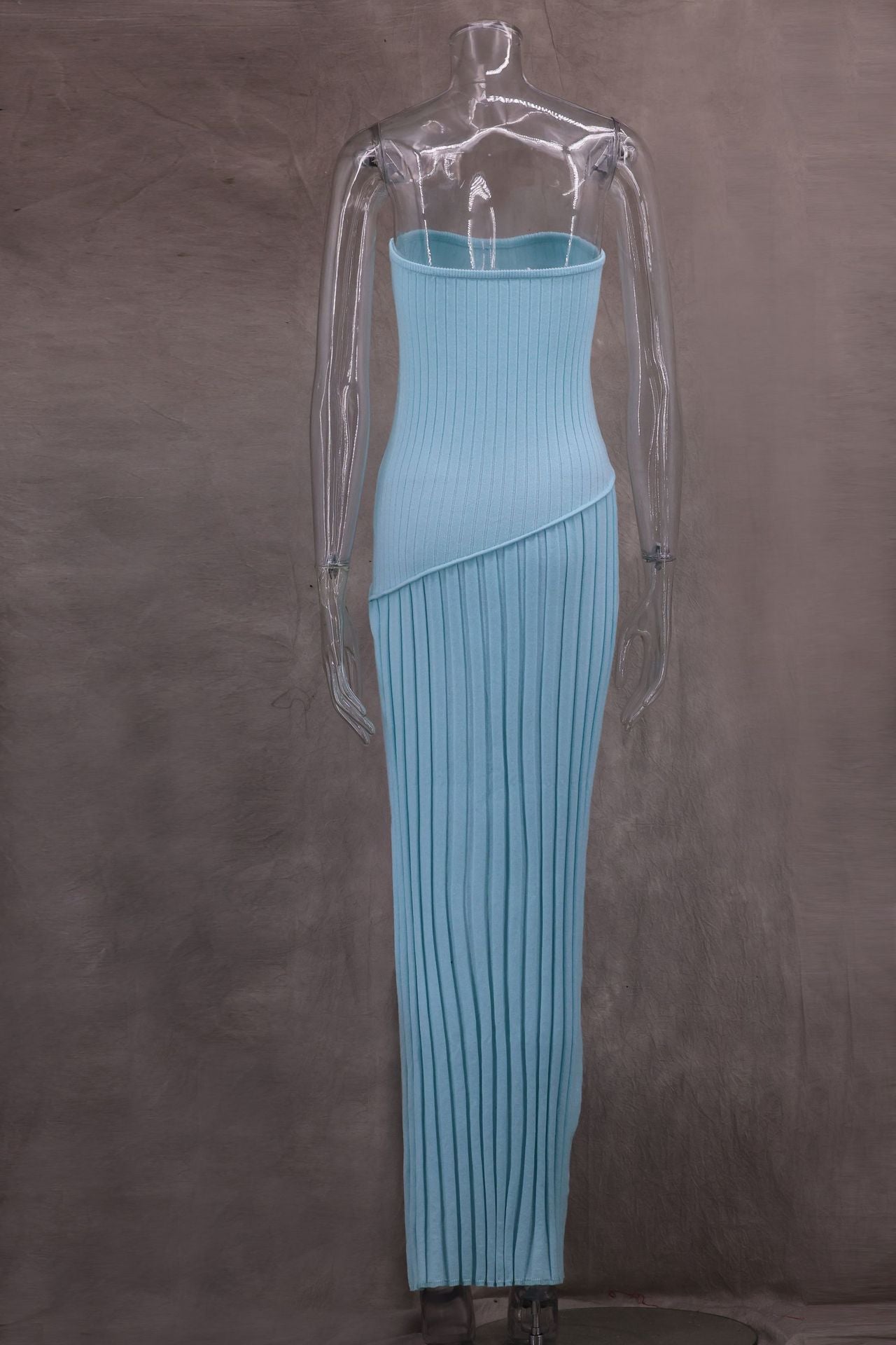 Women spring Summer Strapless twist flower split dress 7