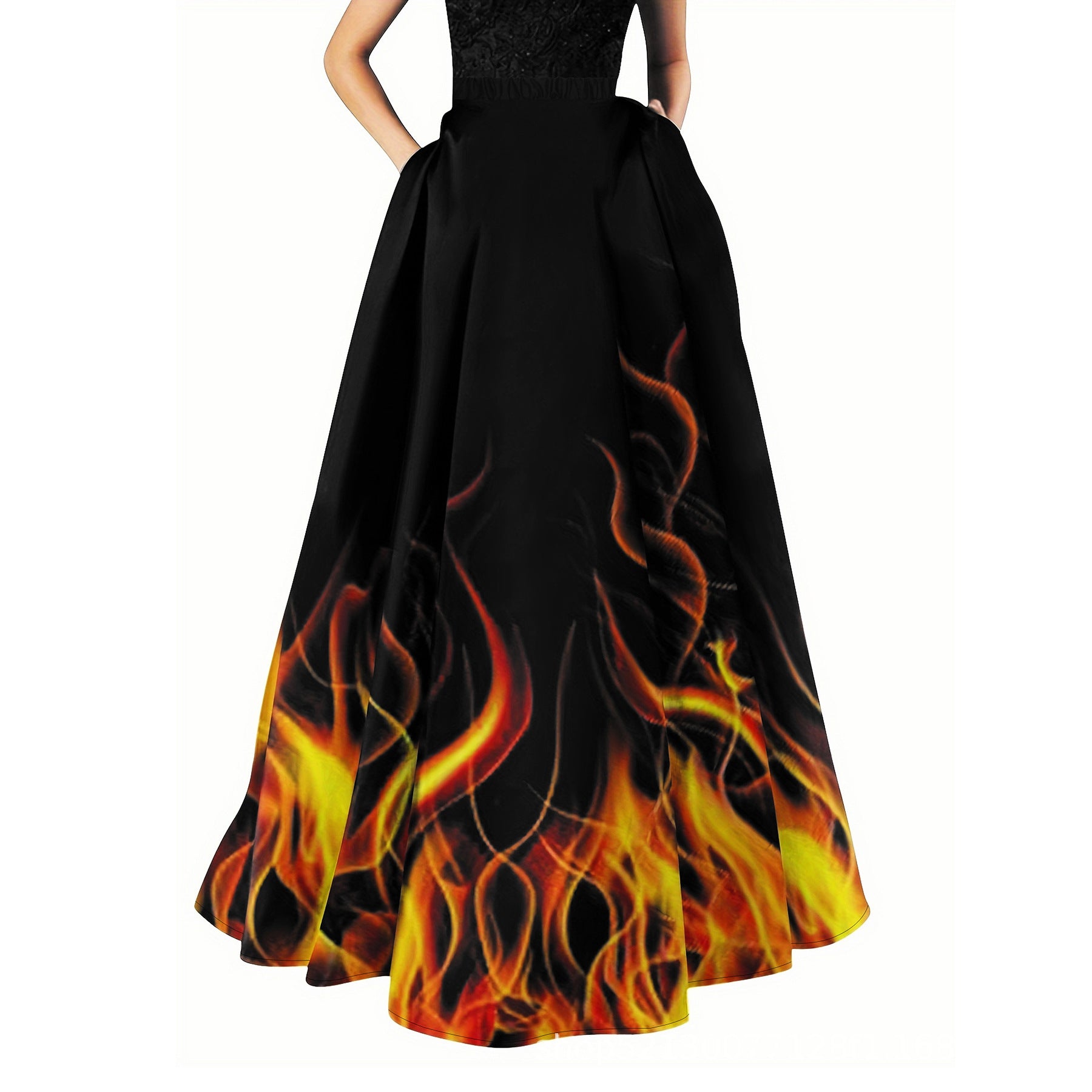 Women floral print elegant loose skirt 4