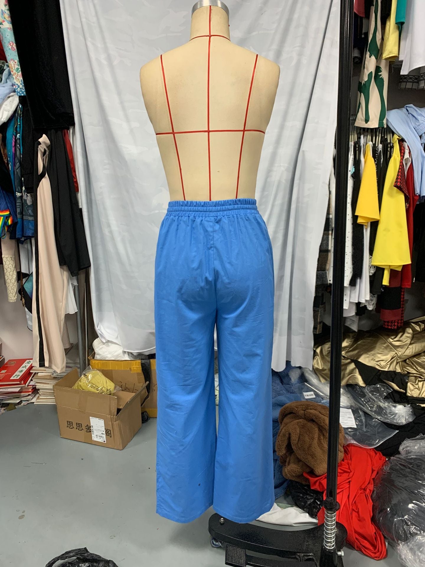 Autumn Women's Fashion Casual Set Solid Color Long Sleeve Shirt Drawstring Pants Two-Piece Set 4