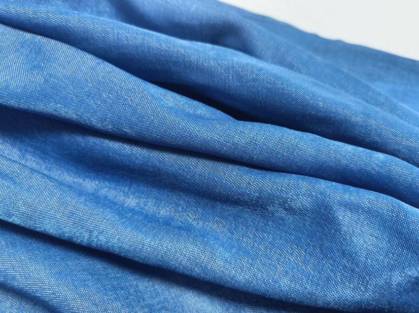 Women blue denim halter neck turndown collar backless top and wide leg pants two piece set 11