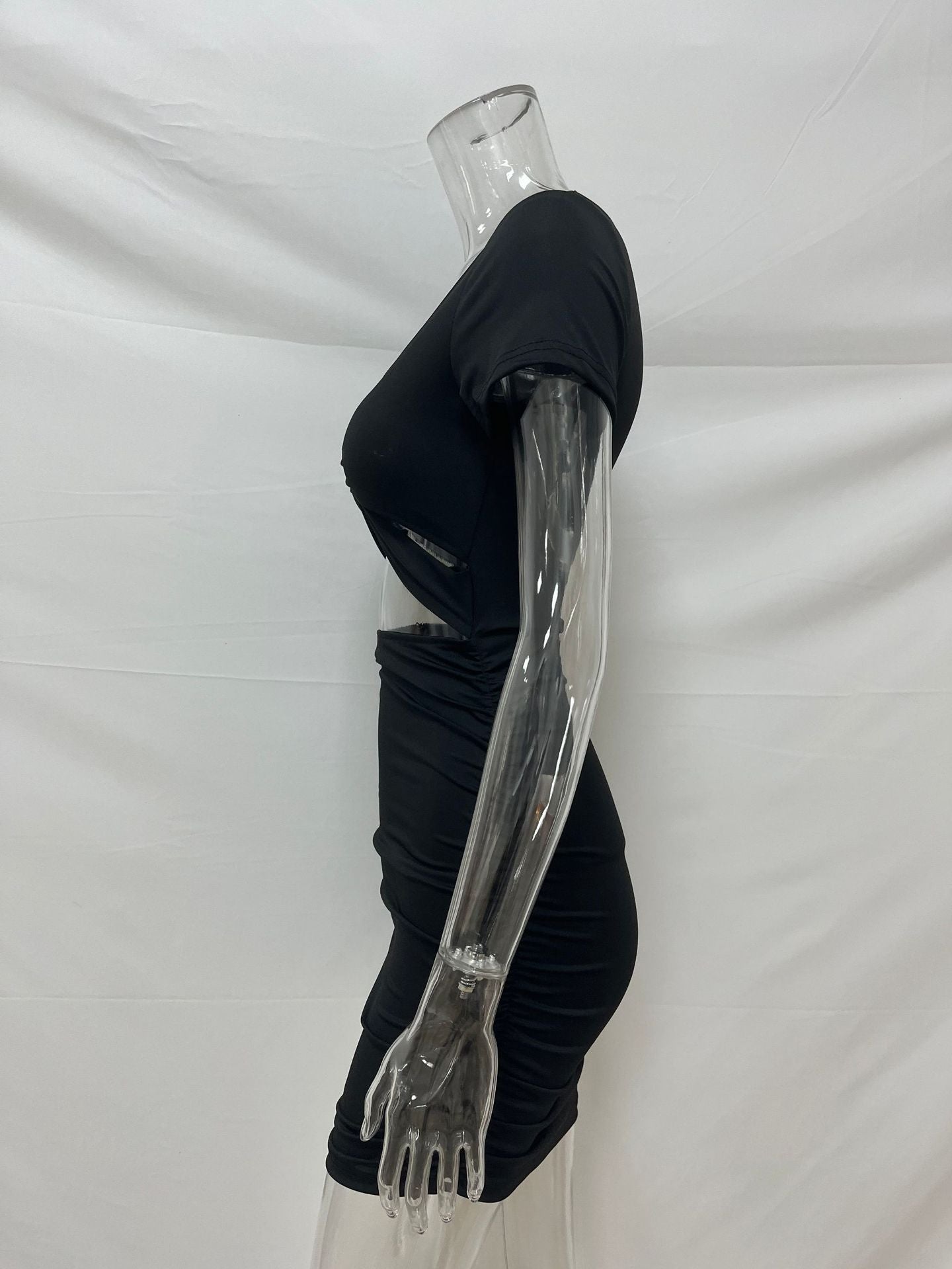 Women Summer Sexy V-Neck Short Sleeve Bodycon Dress 26