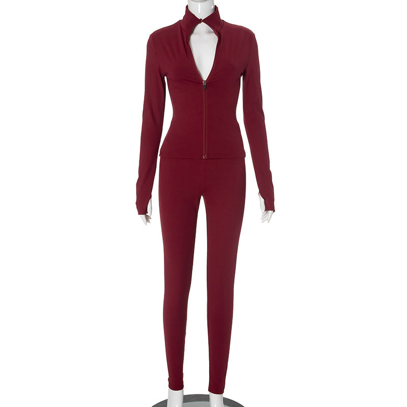 Women Casual hooded jacket and trousers two-piece set 10