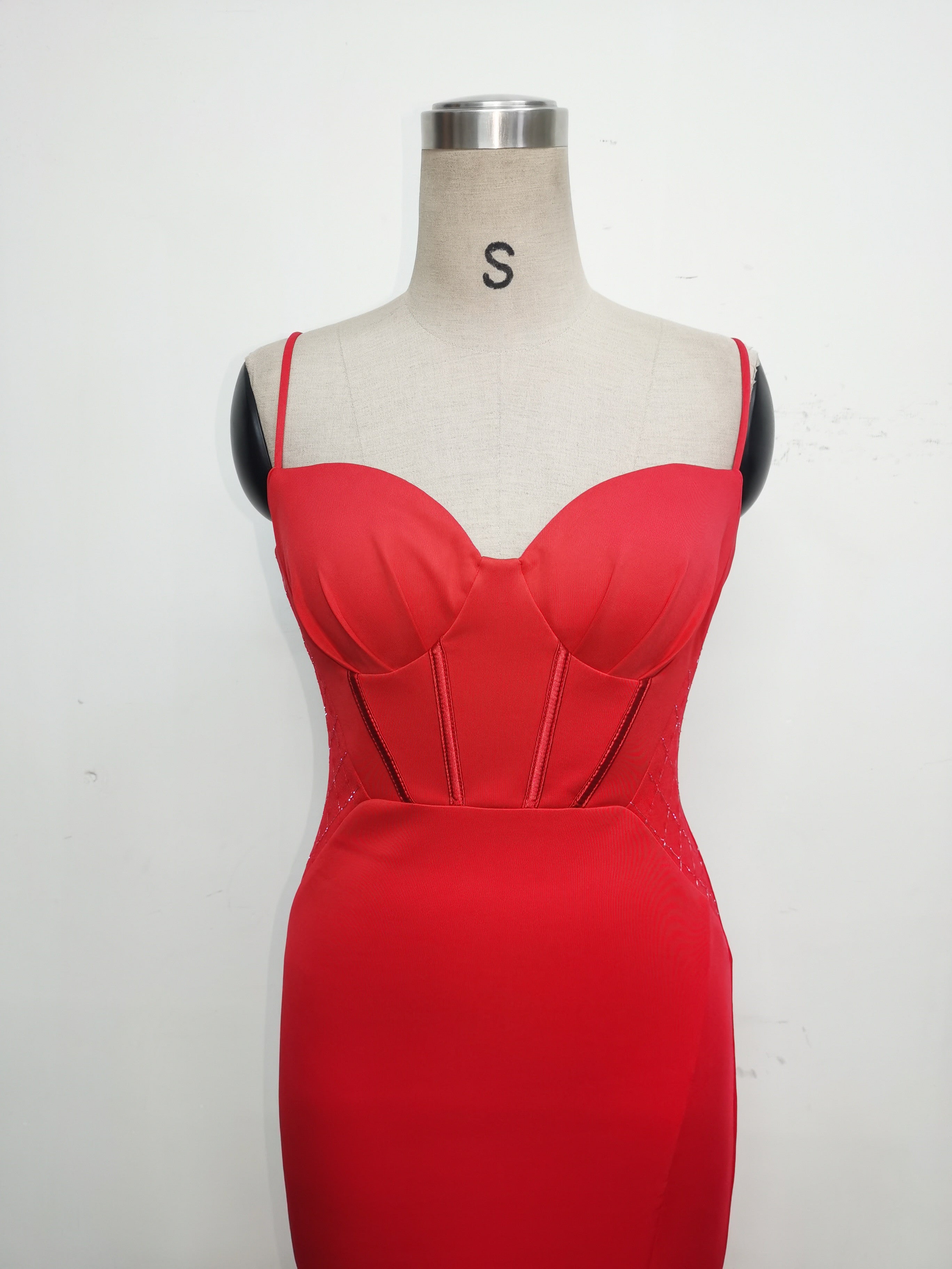 Women Fishbone Lace Sequin Formal Dinner Wedding Fishtail Evening Dress 41