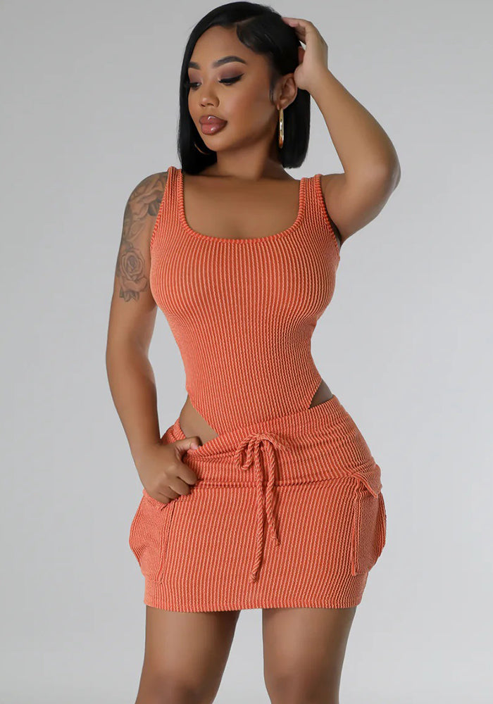 Women Casual Jacquard Bikini + Mini Skirt two-piece set