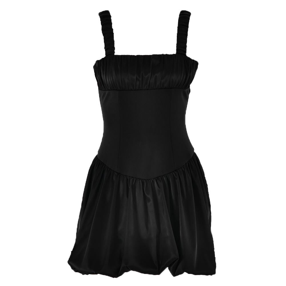 Women Casual Summer Backless Sexy Satin Bubble Skirt 9