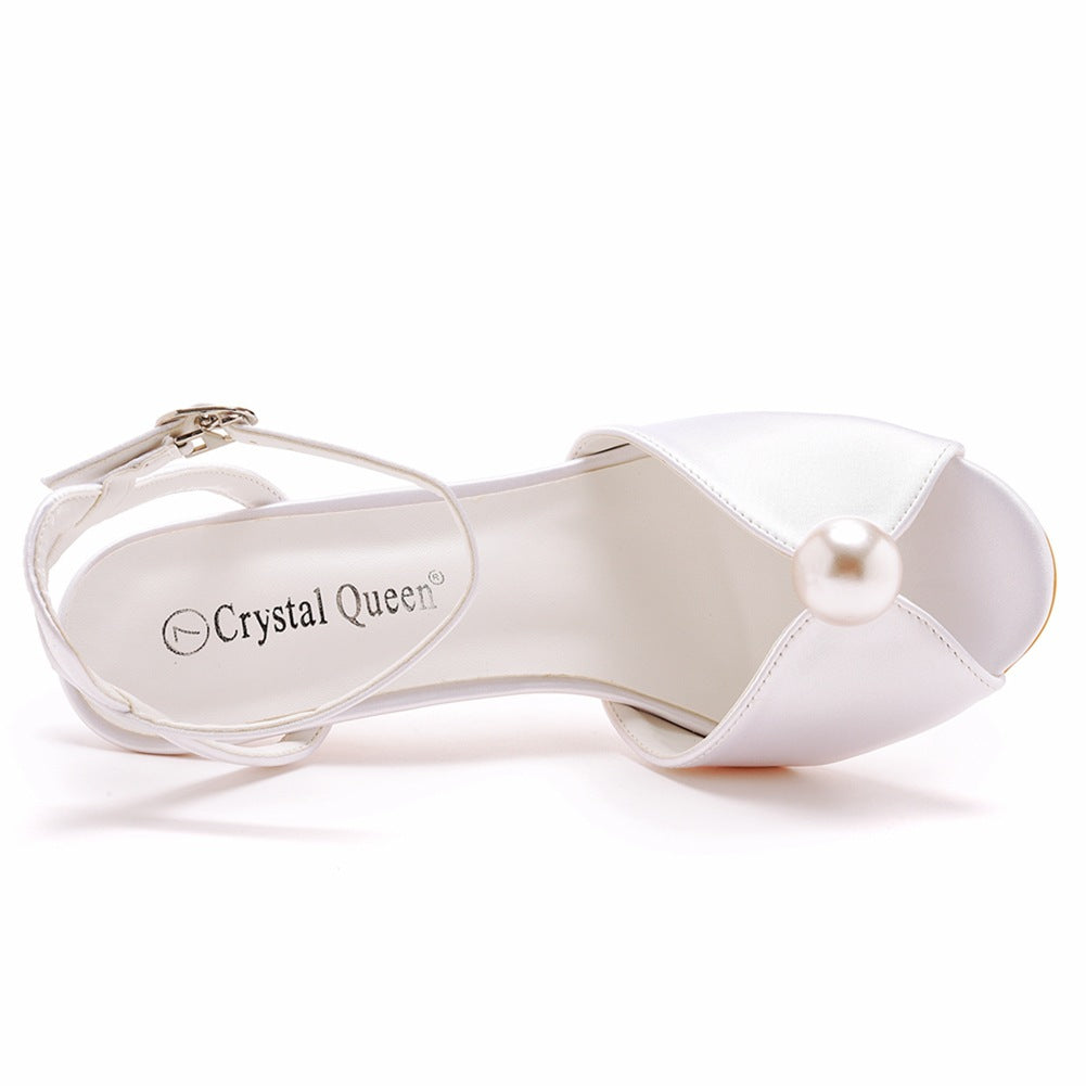 Women Peep-Toe Formal Party Wedding Dress Bridal Shoes High Heel Sandals 16