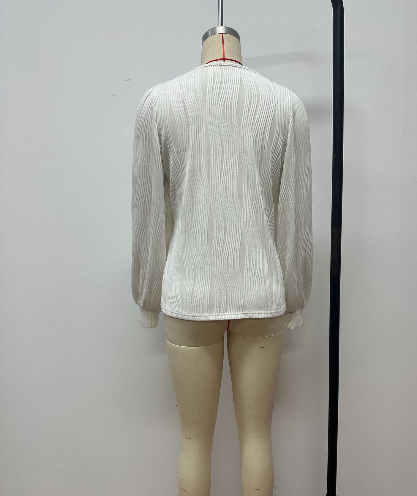 Women long-sleeved lace v-neck Casual shirt 9