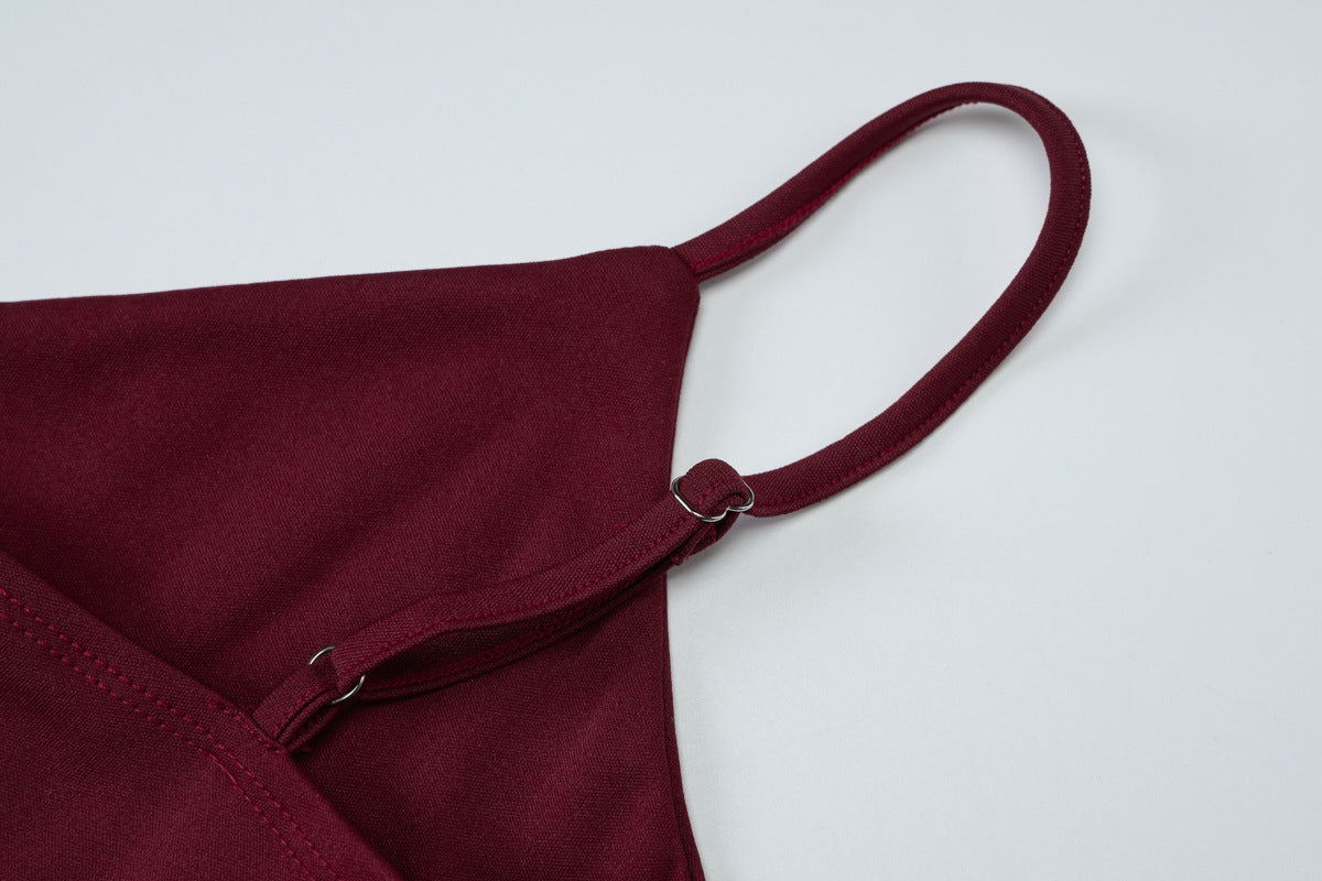 Women Summer Sexy V-Neck Suspender Mesh Hollow Backless Bodycon Dress 18