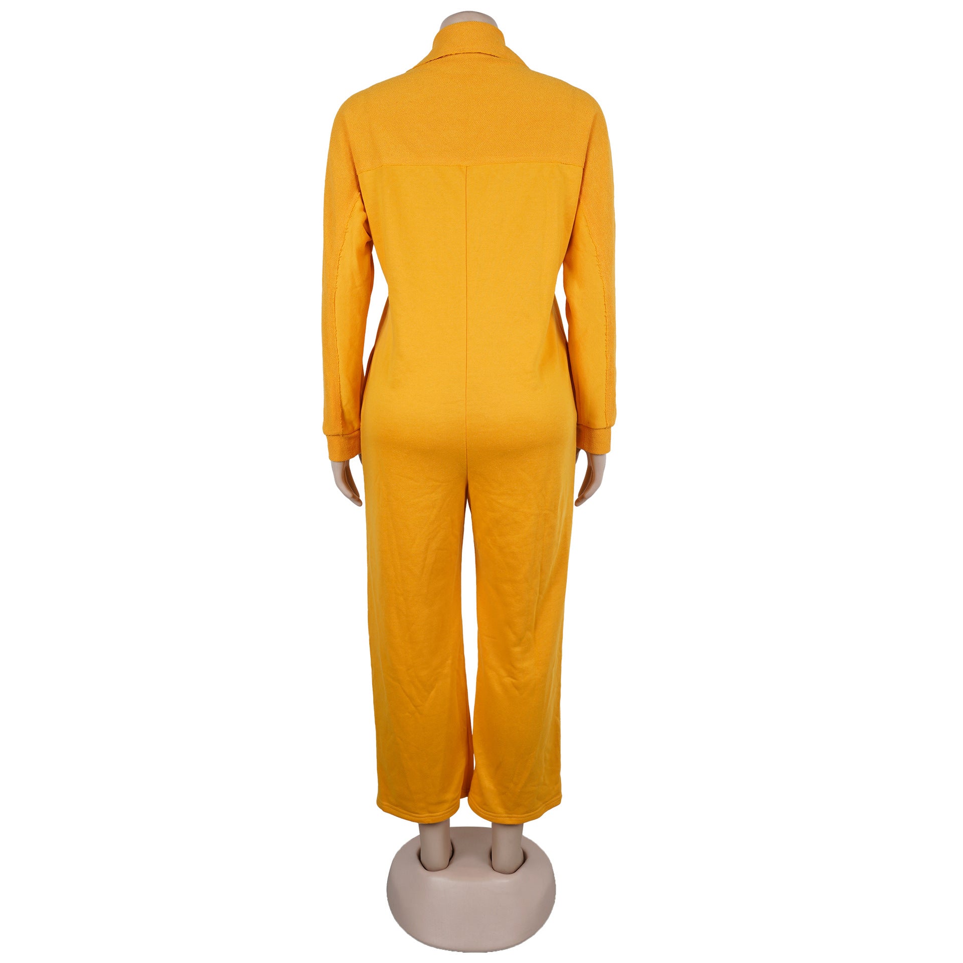 Women Casual Turndown Collar Wide-Leg Jumpsuit 7