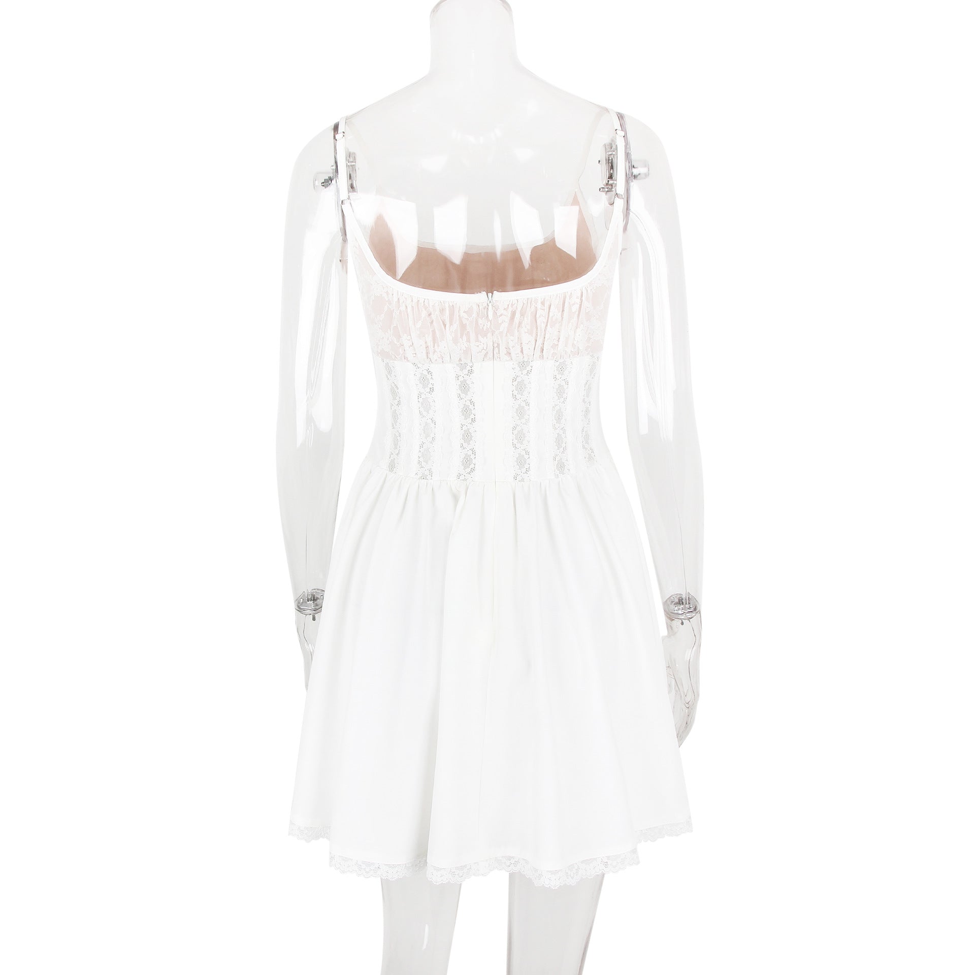 Women Sexy Lace Backless Sexy White Suspender Skirt Tutu Skirt 9