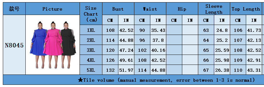 Autumn Polka Dot Mesh See-Through Lantern Sleeve Slim Waist Plus Size Dress 8