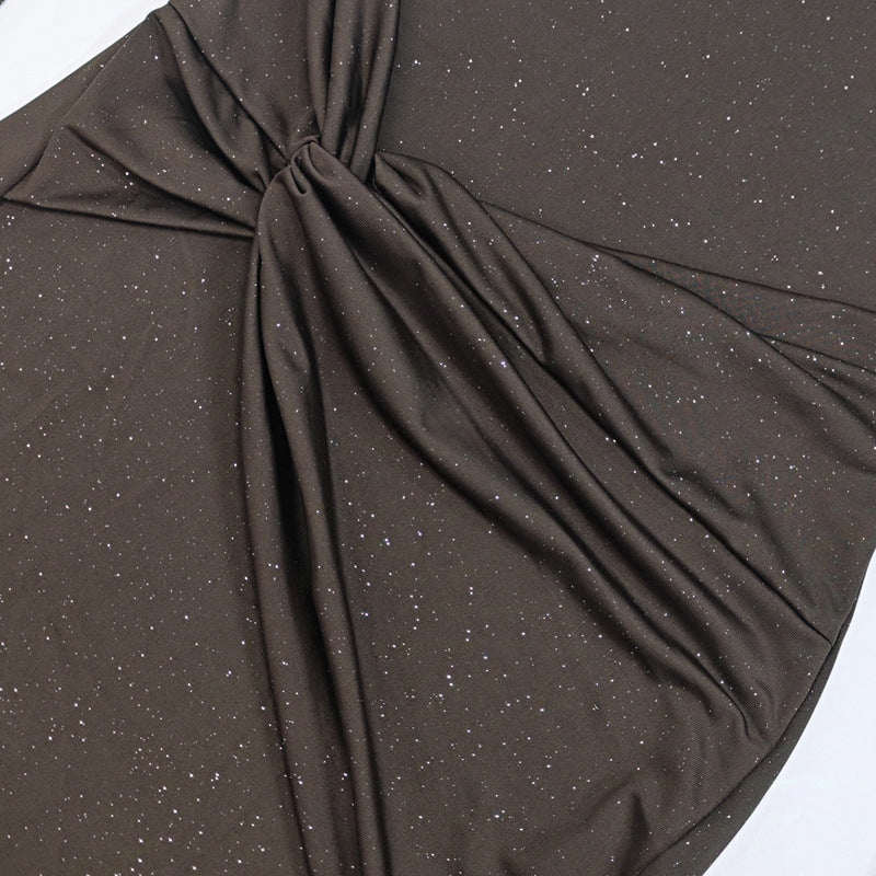 Women Fall and Winter Sexy Slash Shoulder Long Sleeve Bodycon Dress 30