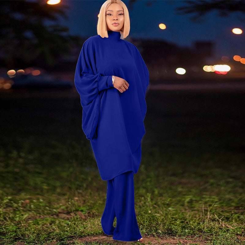 Autumn And Winter Chic Women's Suit Fashionable Baton Loose-Sleeved Shirt Straight-Leg Trousers Two-Piece Set 3