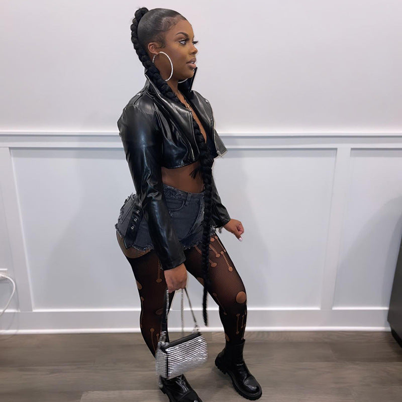 Fashion Women's Spring Sexy Cutout See-Through High Waist Mesh Pants 5