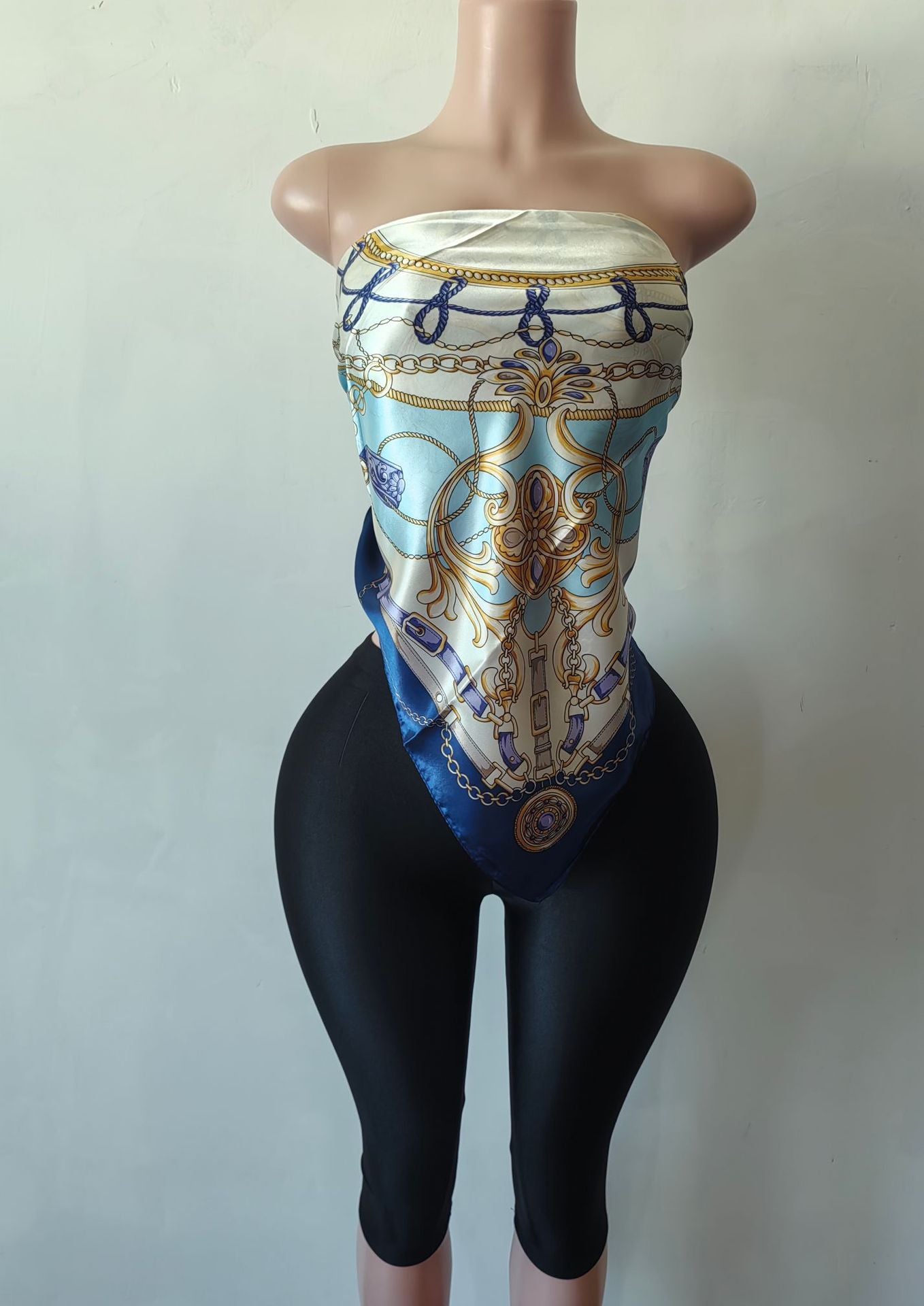 Fashion Women's Printed Strapless Sexy Two Piece Shorts Set 13