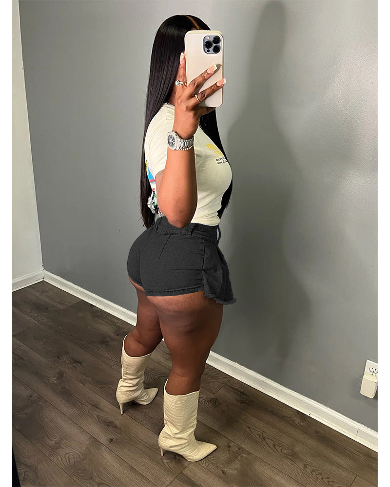 Women's Vintage Wash Stretch Denim Shorts 29