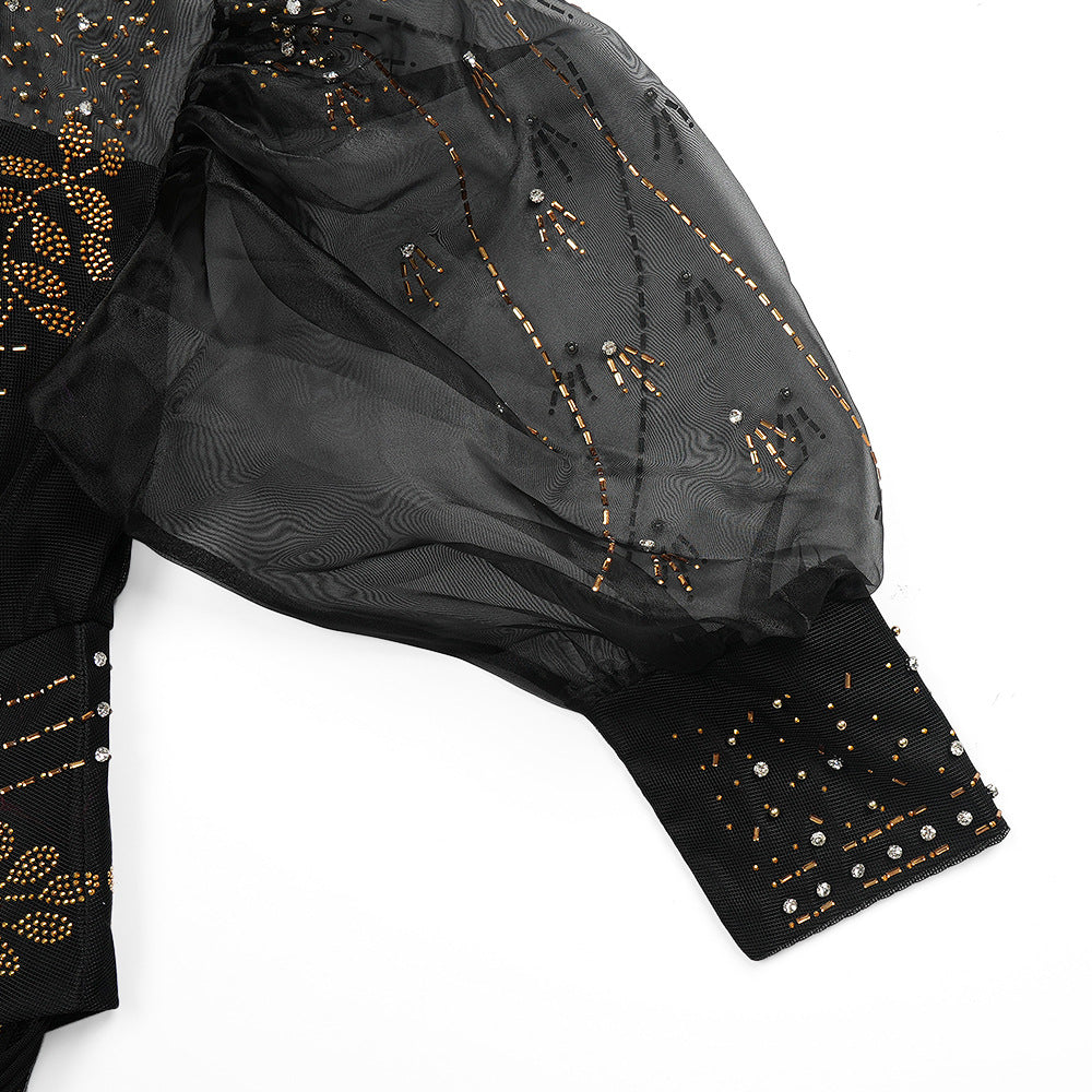 Plus Size African Women beaded formal party sequin dress 13