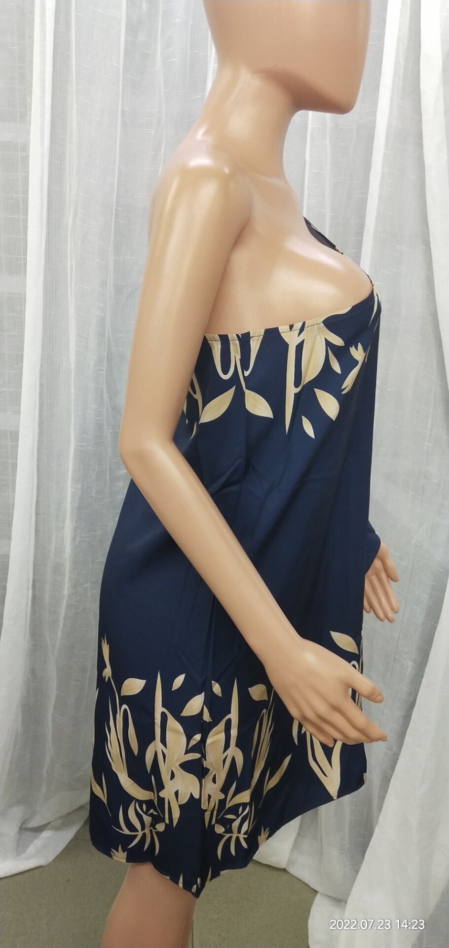 Spring Summer Positioning Print Ombre One Shoulder Casual Dress 24