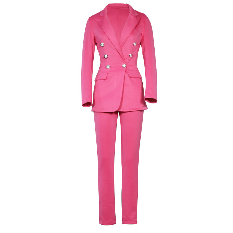 Women Autumn Casual Blazer and Pant Two-Piece Set 9