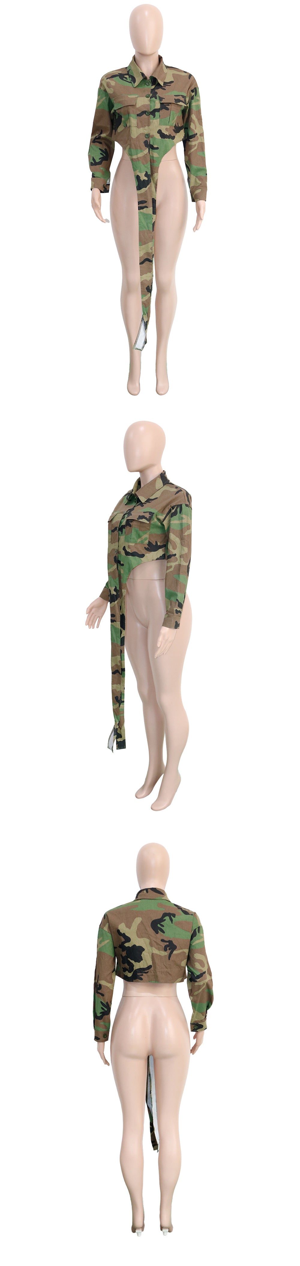 Women Camo Print Casual Jacket 7