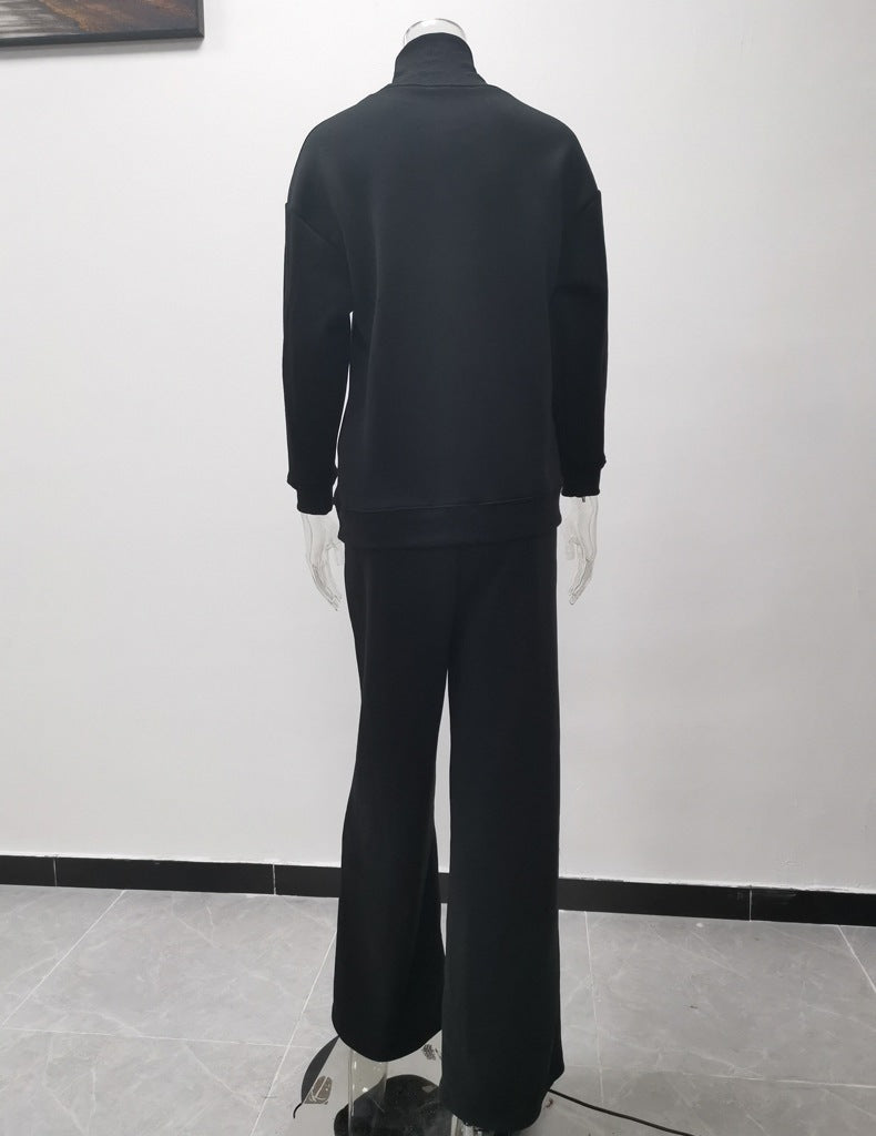 Women knitting lace-up Top and Pant Casual two-piece set 15