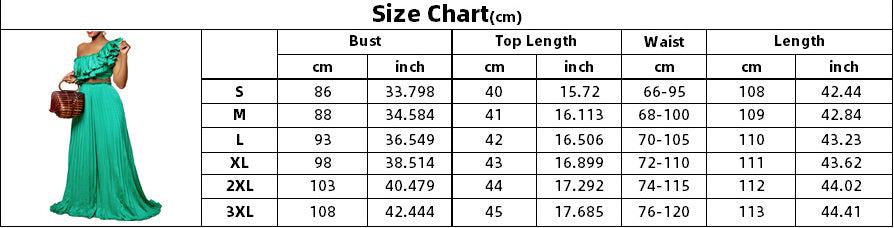 Women's Slash Shoulder Low Back Ruffled Sexy Top Pleated Wide Leg Pant Two-Piece Set 9