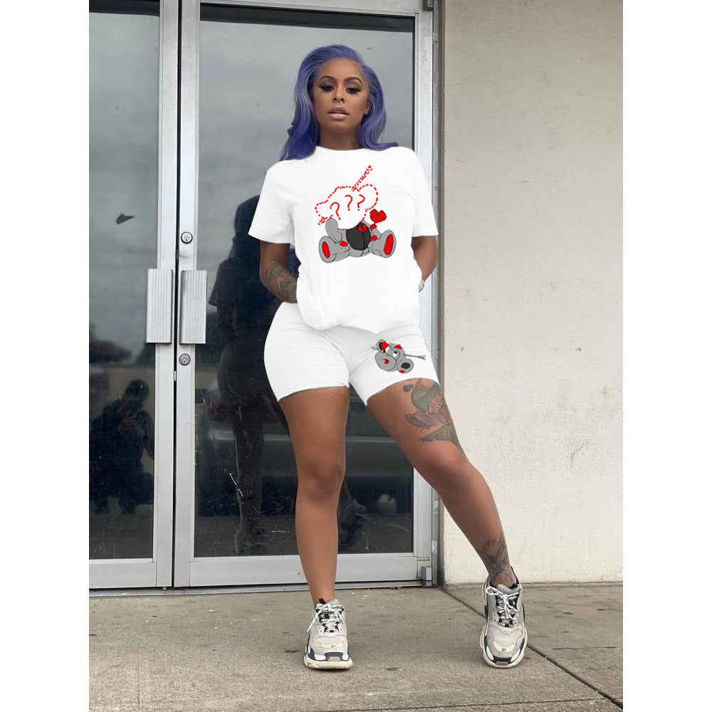 Women T-shirt and shorts two-piece set 4