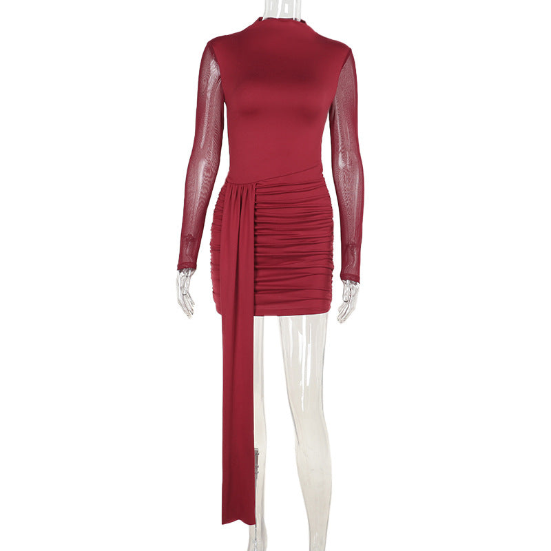 Women sexy mesh patchwork bodycon dress 7