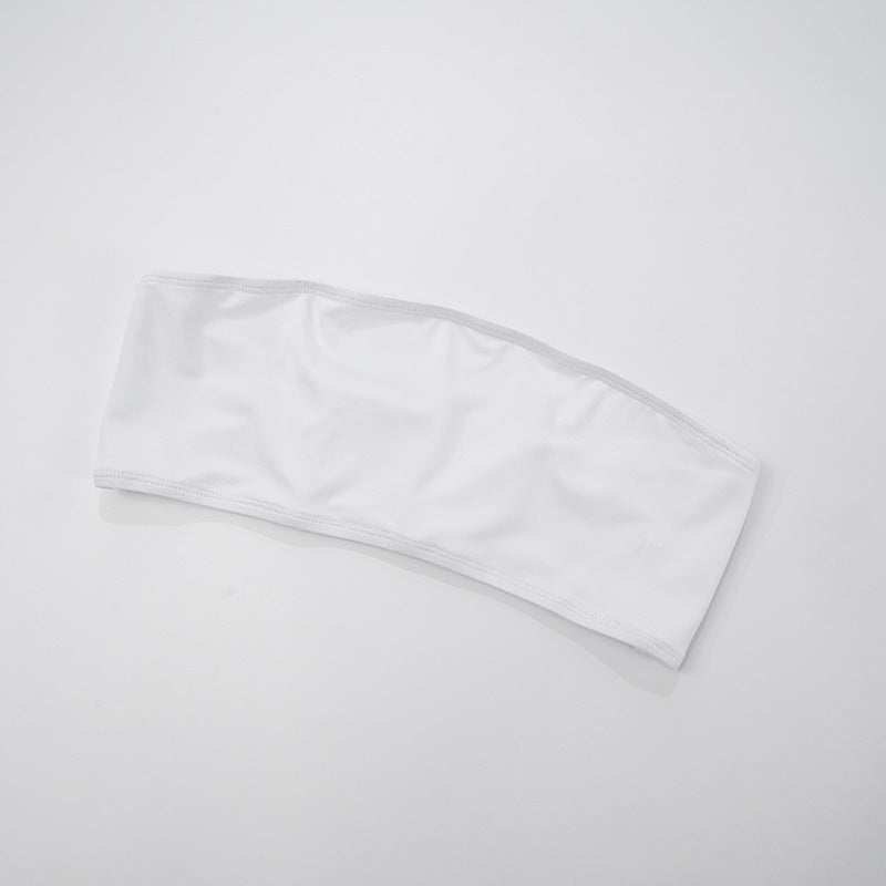 Women's Sexy Solid Color StraplessTop  Halter Low Back Tight Fitting Jumpsuit Two-Piece Set 21