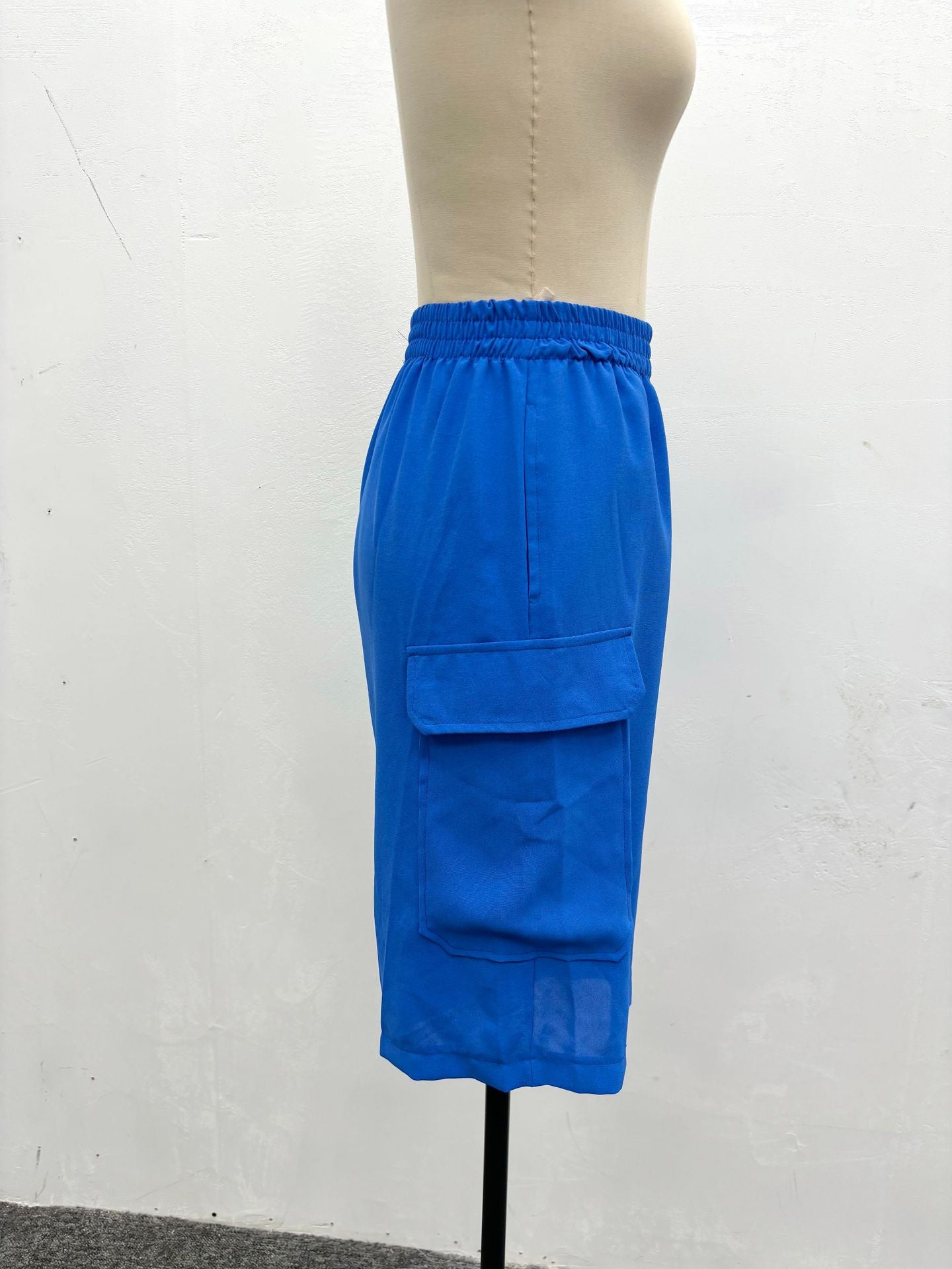 Summer Fashion Casual Women's Solid Color Shirt Shorts Two-Piece Suit 17