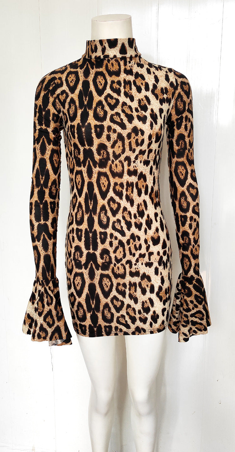 Women leopard sexy Bodycon Dress 10