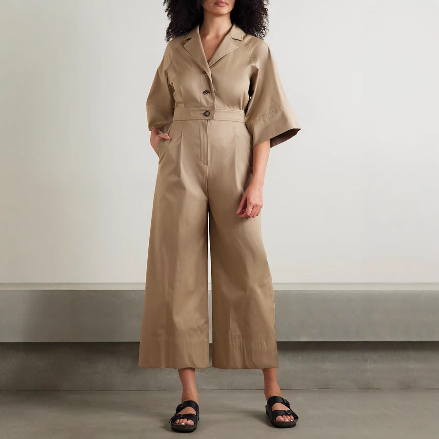 Women's Loose-Fit Career Cargo Jumpsuit