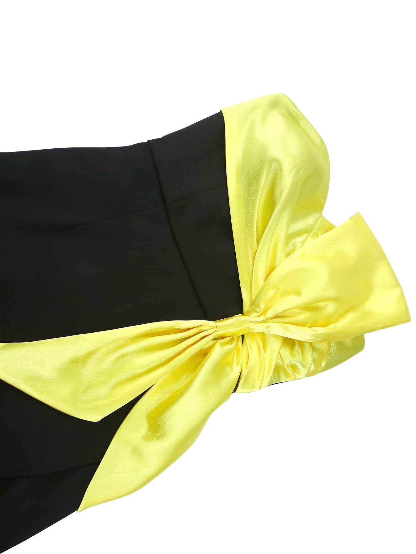 Women Sexy Contrast Strapless Bodycon Bow Evening Dress 11