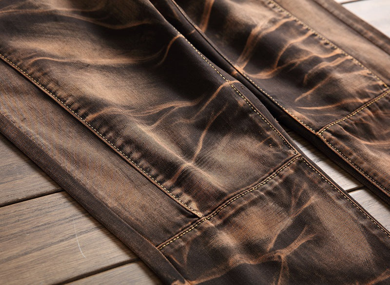 Men Vintage Denim Straight Trousers 24