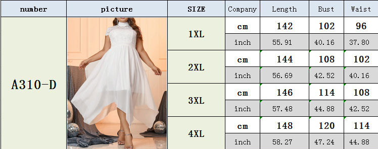 Spring Summer Plus Size Women's Dress High Neck Sleeveless Elegant Party Dress 8