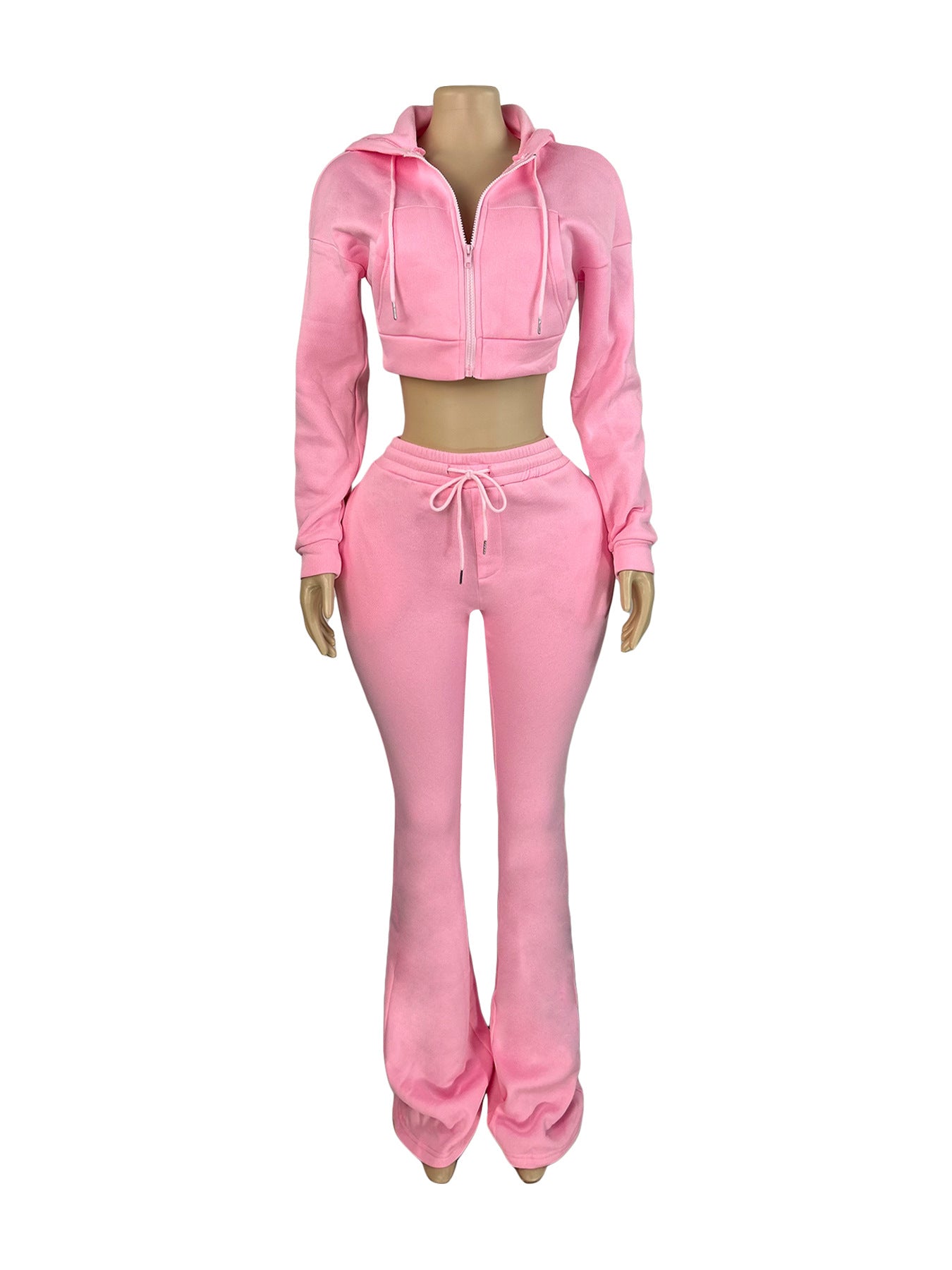 Women Hoodies and Bell Bottom Pants Two-Piece Set 14