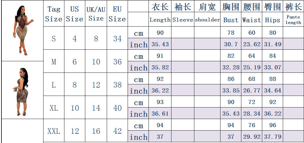 Women's Sequin Dress Slim Nightclub Sexy See-Through Bodycon Dress 9