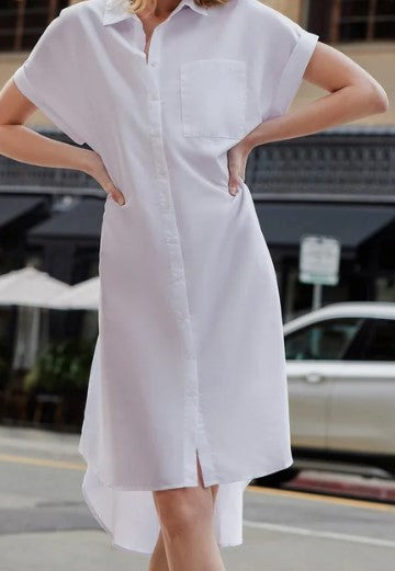Summer Short Sleeve Solid Color Printed Abstract Shirt Dress 12