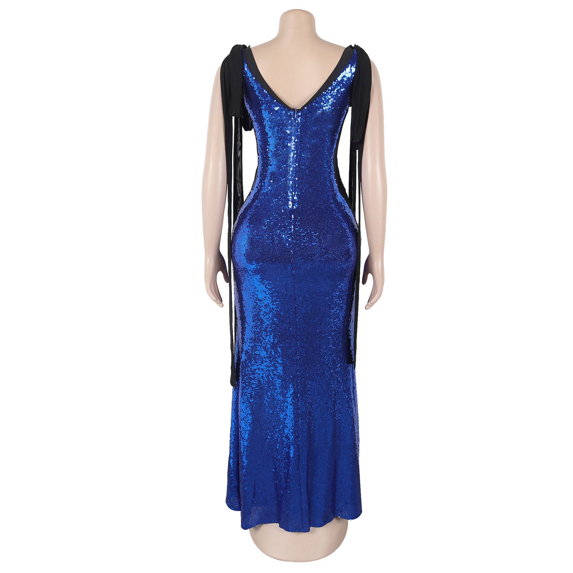 Women Sexy Lace-Up V-neck Sequin Dress 7