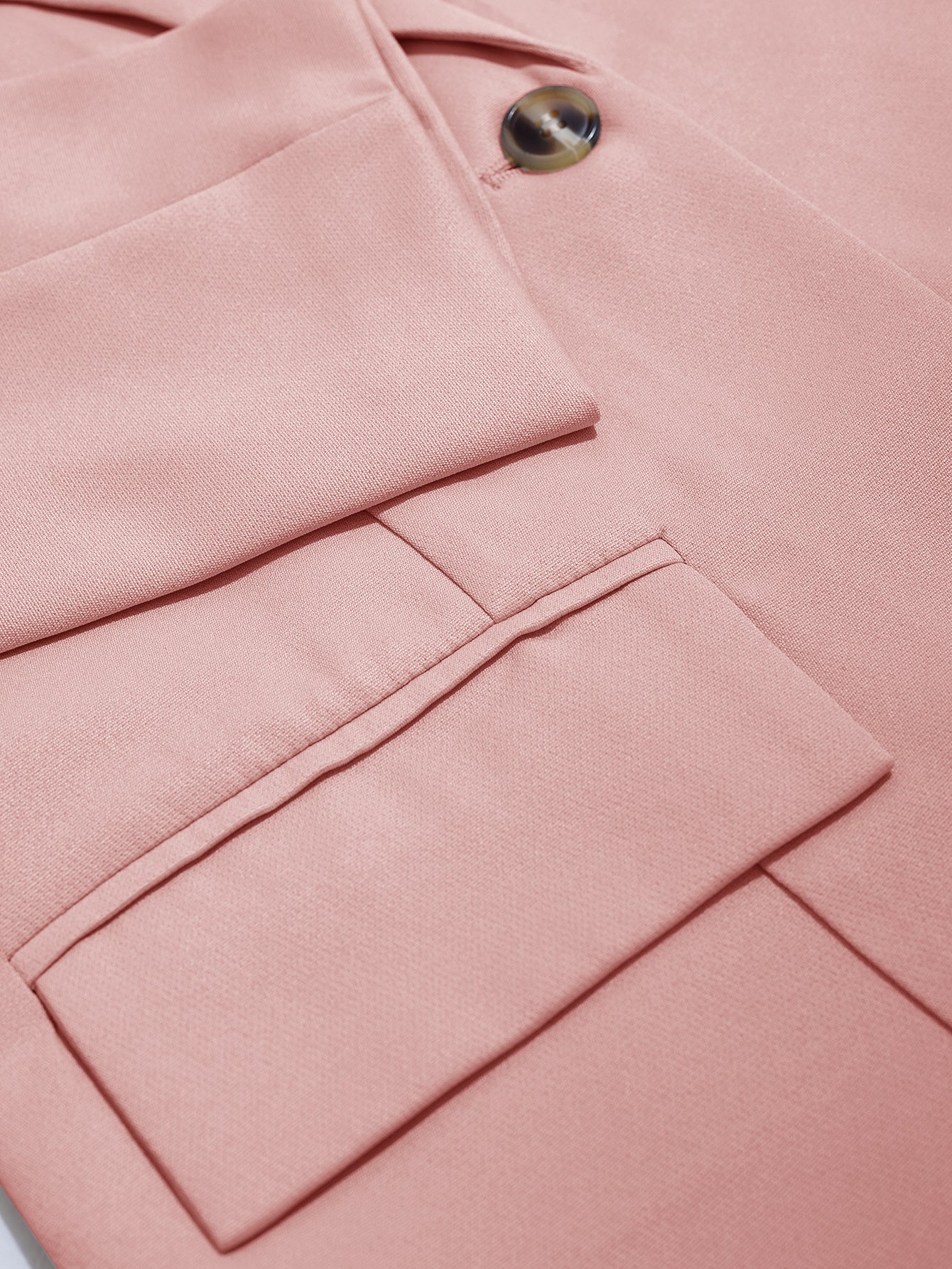 Women Solid Turndown Collar Elegant Career Button Casual Blazer 18