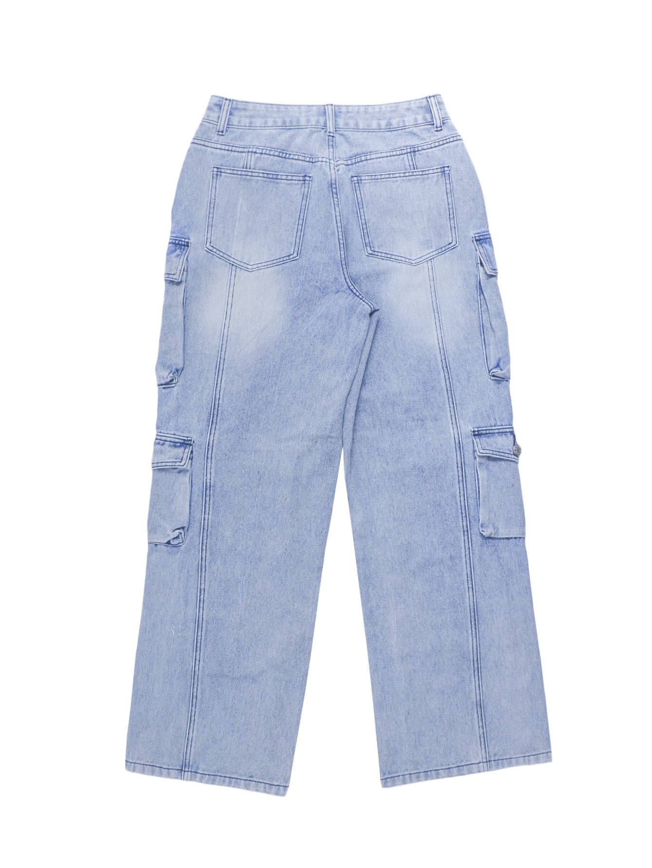 Women retro trend Cargo Denim Pants 7