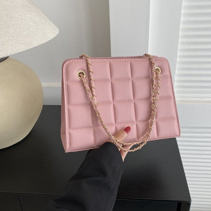 Women Retro Chain Solid Shoulder Bag 7