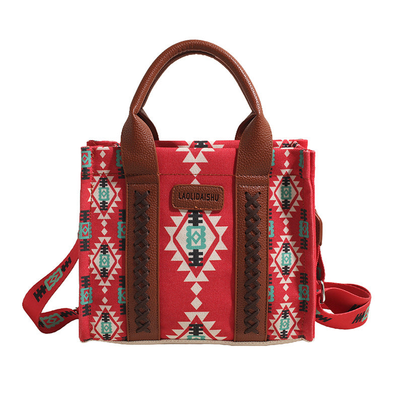 Women Summer Canvas Printed Shoulder Bag Handbag Crossbody Tote Bag 4